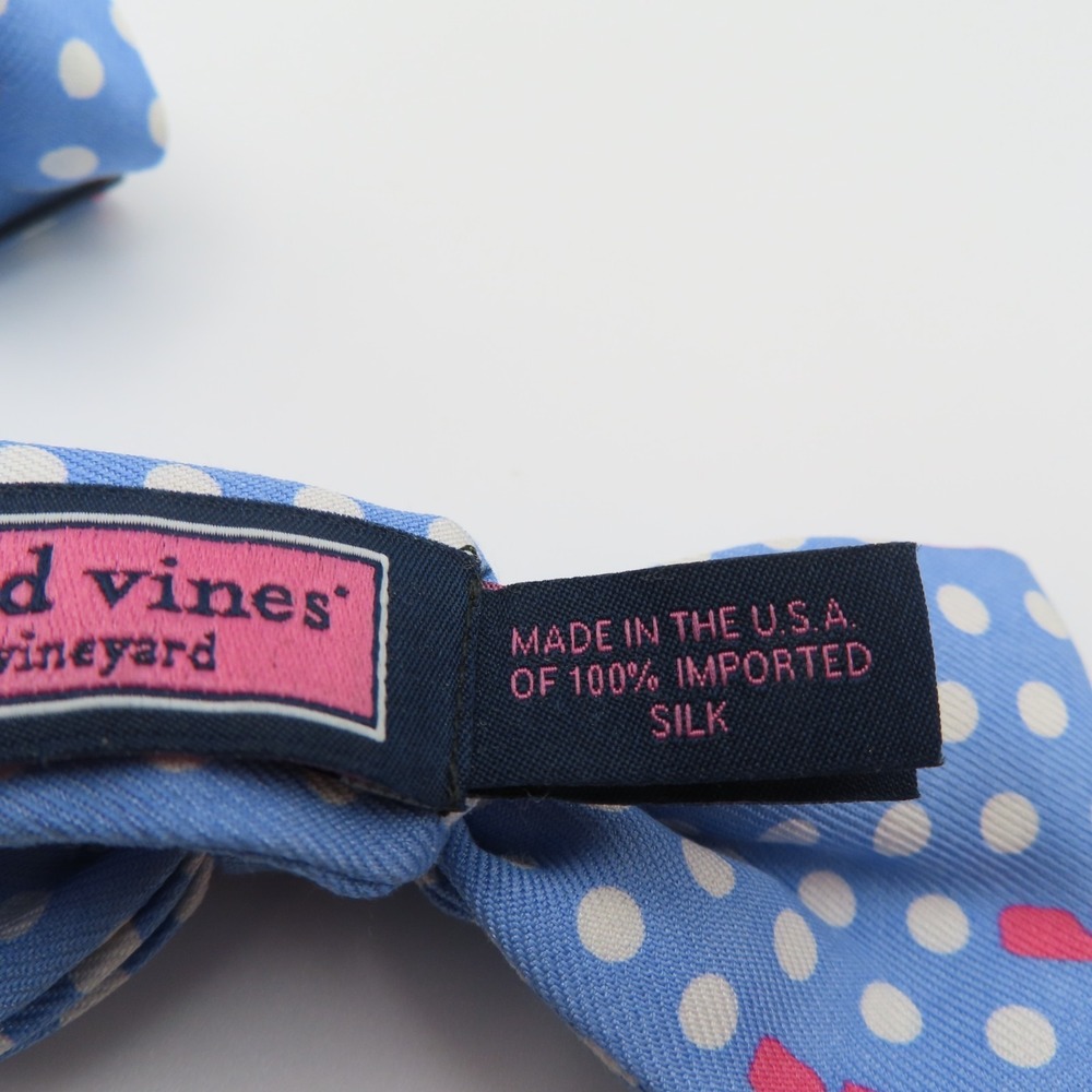 Vineyard Vines Bow Tie Blue Polka Dot Whale 2" Wide Pre Tied Silk Boys NEW - Picture 5 of 5